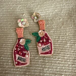Beaded Champagne Bottle Earrings